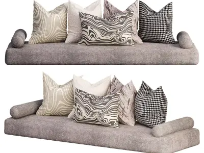 Pillows set  Low-poly 3D model