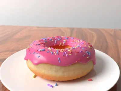 Strawberry Donut Model 3D model