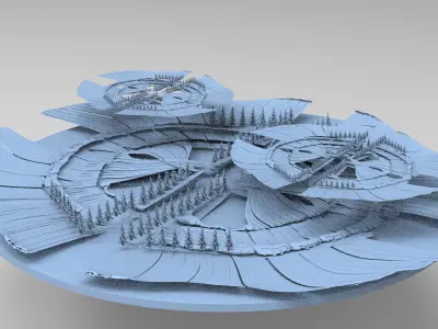 Sci fi Winter research faciality 2  3D model