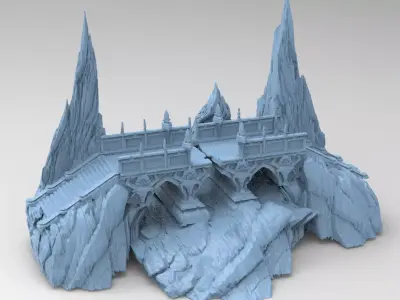 Zagros Mountains bridge 3D 3D model