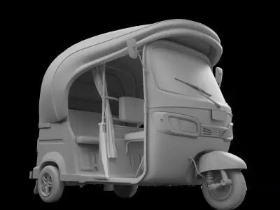 TRICYCLE - RICKSHAW - PIAGGIO 3D MODEL Low-poly 3D model