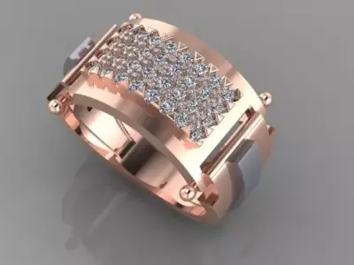 008 - Light Weighted Gents Ring 3D print model
