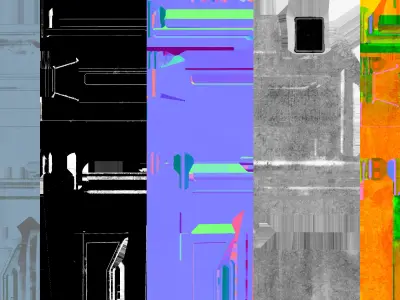 Game ready Sci-fi Door Low-poly 3D model