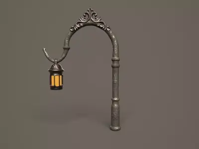 Victorian Street Light Low-poly 3D model