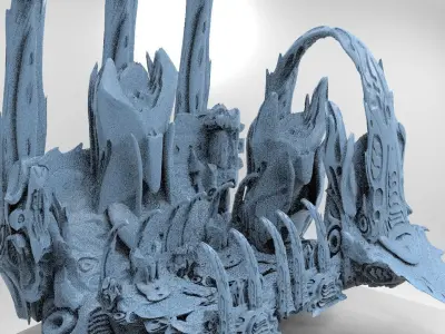 Wraith Hive platform Ship platform structures 3D model