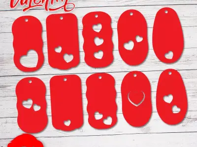 Valentines Day gift tags ornament gift for your loved one 3D print model