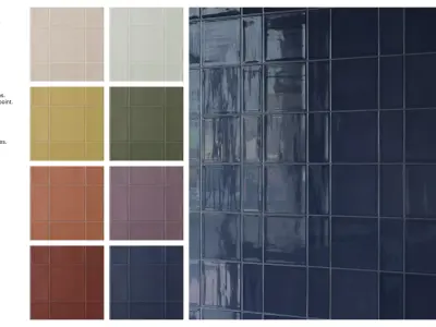 Subway and Square Tiles in Alternate Vertical Stacked Layout Texture