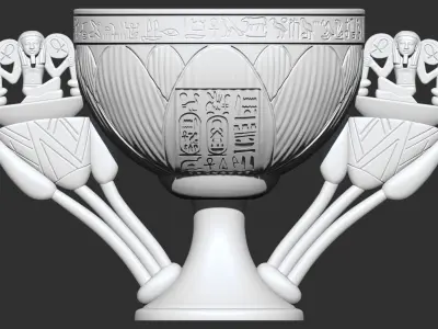 Tutankhamun Lotus Alabaster chalice 3d print model 3D print model