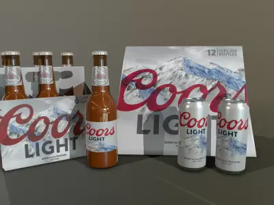 Coors Light Beer Low-poly 3D model