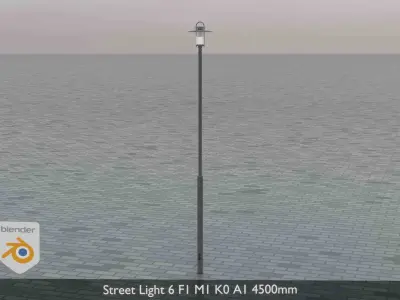 Street Light 6 F1 M1 K0 A1 4500mm Low-poly 3D model