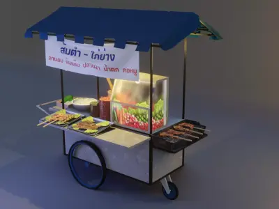 Street food Papaya salad 3D model