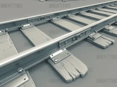 3d Train Railroad Tracks 3D model