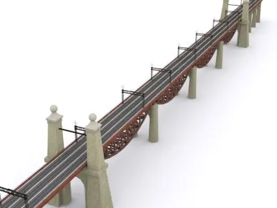 little Hell Gate Bridge Low-poly 3D model