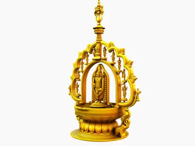 oil lamp balaji venkateswara Dashavatara lakshmi 3D model