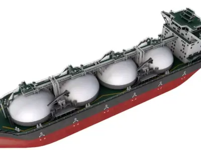 Gas Carrier Ship 3D model