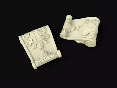 pilaster ornate scroll 3D model
