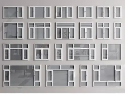 modern windows glass Sliding Architecture 3D model purchase