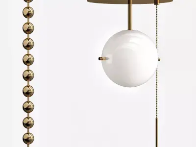 SIGNAL light fixture with gold ball and chain 3D model