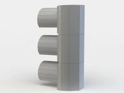 Green traffic light Low-poly 3D model