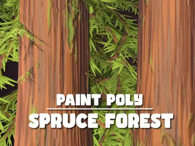 Spruce Forest - Game Ready with LODs Low-poly 3D model