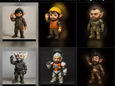 Pocket Pioneers - Stylized 3D Character Collection 6-Pack 3D print model