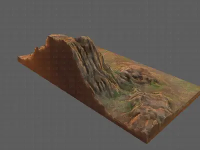 Terrain V02 Low-poly 3D model