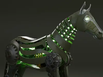 Sci-fi robot horse 3D model
