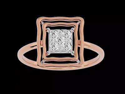 Light Minimalist Diamond Ring Earrings Pendant Set 3D print model