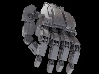 Mecha hand 3D model