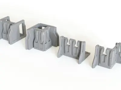 SciFi Ready-to-print Wall sections for tabletop gaming 3D print model