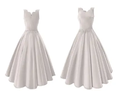 Scarlet Overkill Red Dress Low-poly 3D model