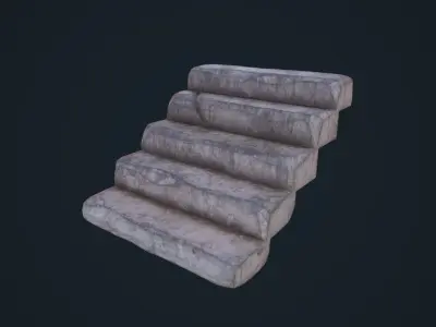 Stone Stairs Low-poly 3D model