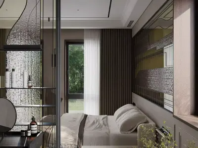 Bedroom interior designed room 3D model