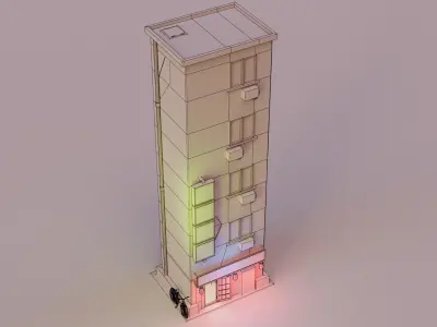 Cyberpunk Building 3 Low-poly 3D model