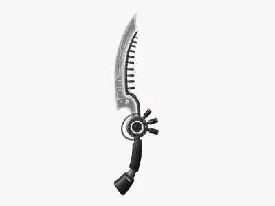 SciFi Dagger A07 Black White - Sci Fi Weapon Design Low-poly 3D model