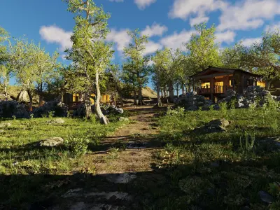 Cabins Scene 3D model