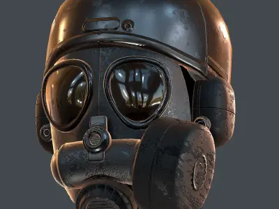 Gas mask helmet 3d model scifi Low-poly  Low-poly 3D model