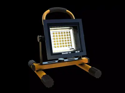 Stand Construction Work Light PBR Low-poly 3D model