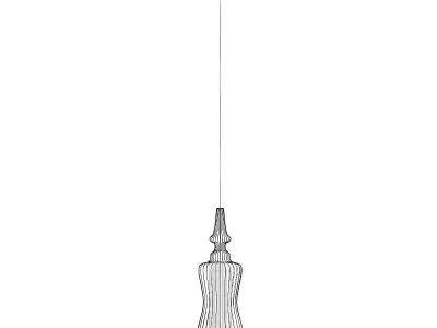 Ceiling Lamp with Wire Shade 02 3D model