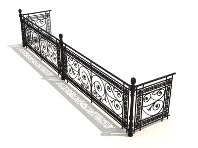 Metal Neoclassical Railing Free 3D model