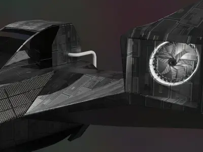 Sci-Fi Spaceship Concept Art Spacecraft  Low-poly 3D model