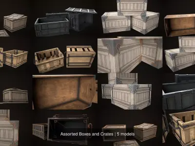 Assorted Boxes and Crates 3D Model Pack