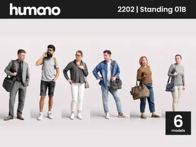 Humano 6-Pack - STANDING PEOPLE - 6x 3D models B