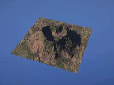 Landscape Environment Volcano Snow 38 Low-poly 3D model