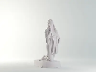 The Annunciation Sculpture VR AR Mobile-ready Game-ready Low-poly 3D model