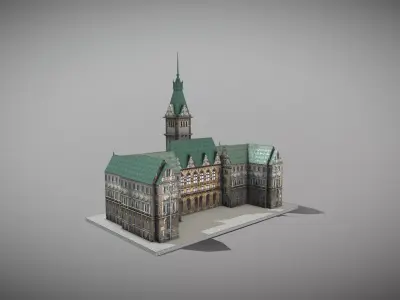 Hamburg Town Hall Low-poly 3D model