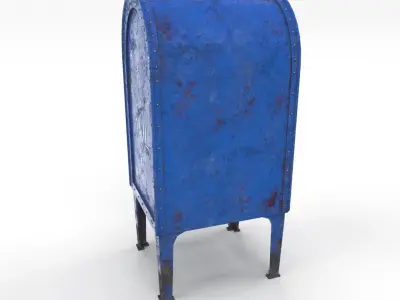 Mailbox Weathered PBR Low-poly 3D model