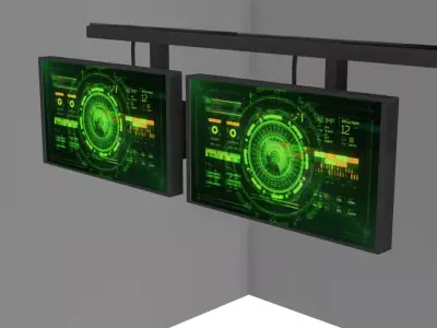 Sci fi Monitors 3D model 3D model