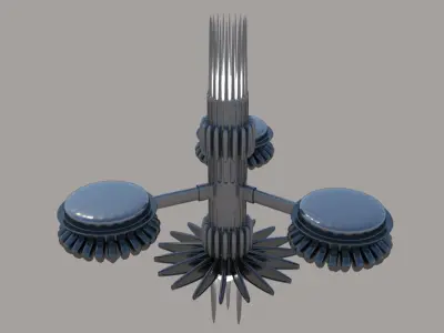 Spaceship Sci-Fi Launch Pad 3D  3D model