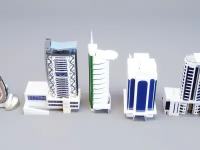 BUILDINGS group of in city 3D model